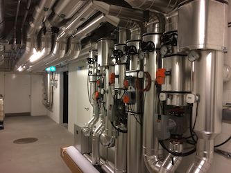 Photo: building heating/cooling pipes and valves